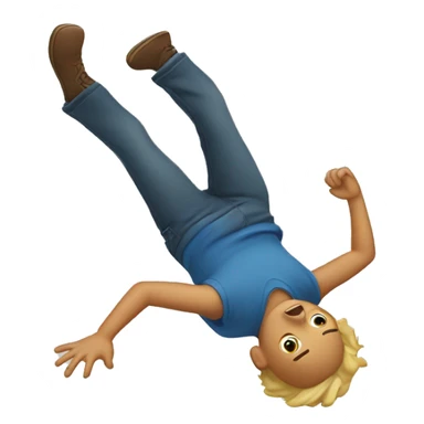 small person falling sticker