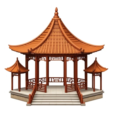 Traditional Chinese pavilion building only sticker