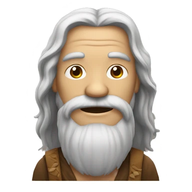 old hippie with long dark hair and a short beard no glasses sticker