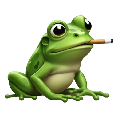 Frog lighting a cigarette  sticker