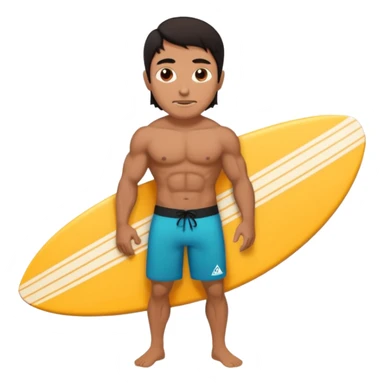 Dark haired muscular Mexican surfer sticker