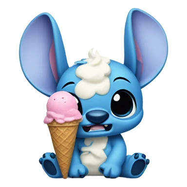 Stitch eating ice cream sticker