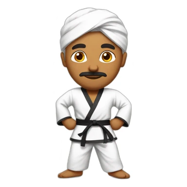 indian uncle in karate outfit sticker