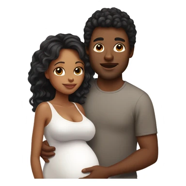Pregnant married black women with married light skinned man sticker