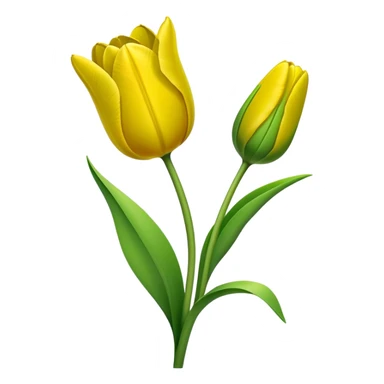 single Tulip Spring Green, straight stem sticker