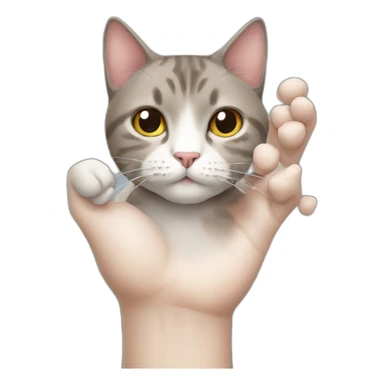Cat with human hand sticker