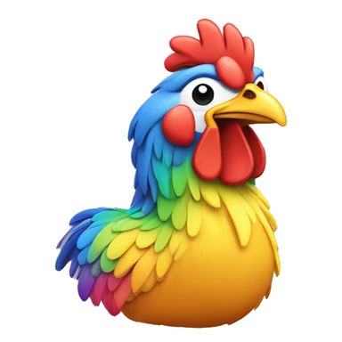 Fünf bunte Hühner sticker