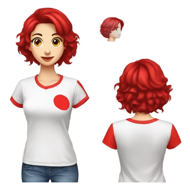 Camiseta roja completa q dija mariyelsi sticker