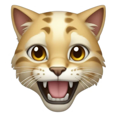 Cat with sabertooth teeth sticker