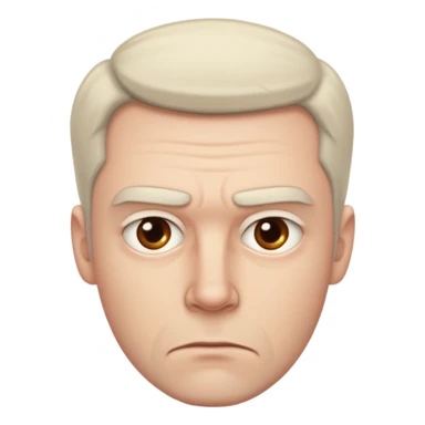 a white man with a suspicious look sticker