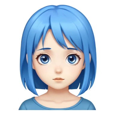 Cute anime girl with blue hair and big eyes sticker