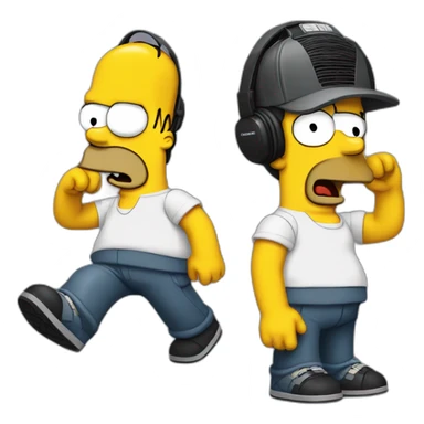 Homer from simpson as sum41 singer sticker