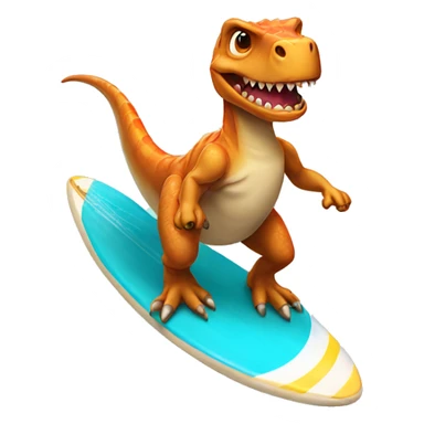 dino riding a surf board sticker