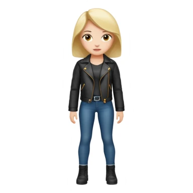 girl in leather jocket, full body sticker