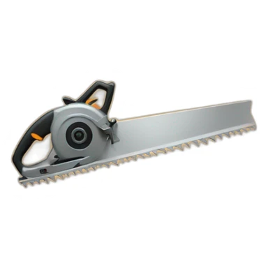 The saw cuts the board sticker