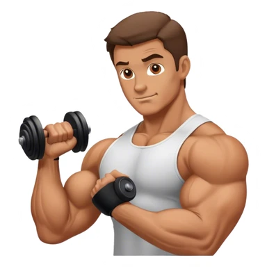 guy doing bicep-curls sticker