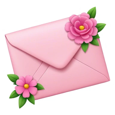 pink Love letter with flowers  sticker