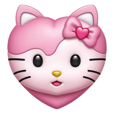 hello kitty heart`closed mouth sticker