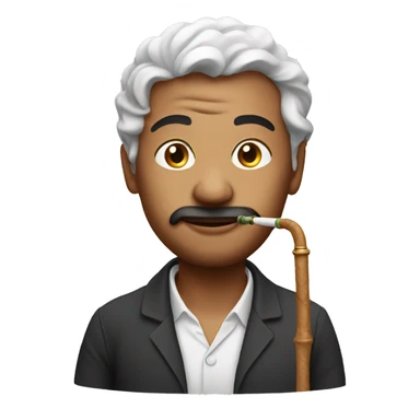 man with hookah sticker