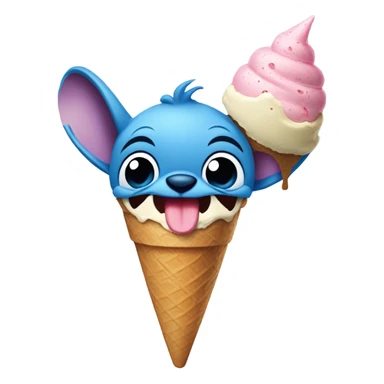 Stitch eating ice cream sticker