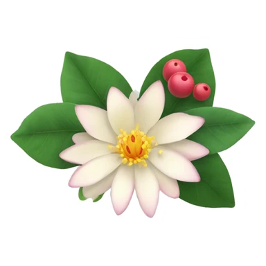 bunch of flowers including water lily and holly berries sticker