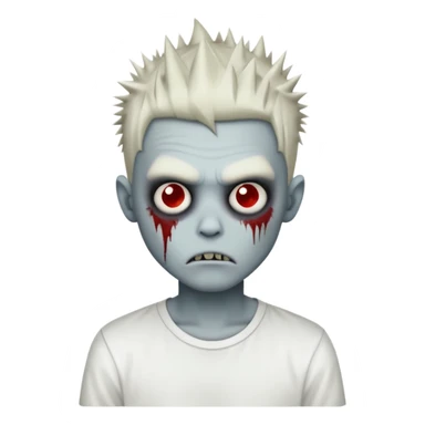 zombie boy with spiky emo hair and white shirt sticker