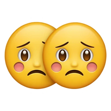 two emojis not happy stuck together no pink cheeks only two  sticker
