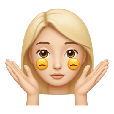 Minimal emoji representing reduced facial puffiness, soft hand gesture shaping the face contour, balanced and natural appearance, wellness-focused, simple and easy to understand
 sticker