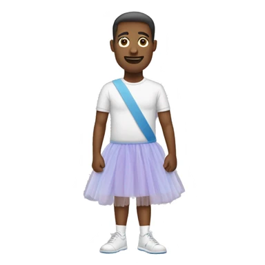Grown man wearing tutu sticker