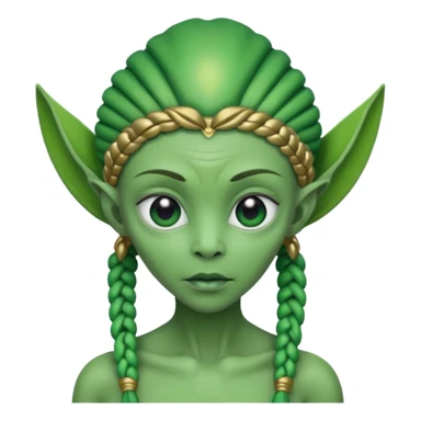 alien with braided hair sticker