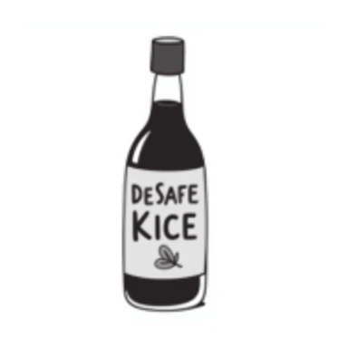 a bottle of soy sauce, hand drawn doodle style sticker