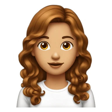 fille long cheuveux marron onduleé vétement cool sticker