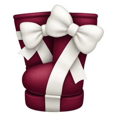 burgundy Ugg boots with white bows sticker