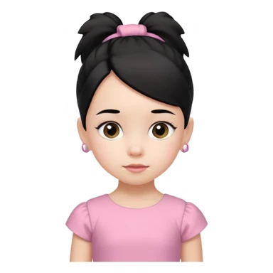 una chica pequeña con una cola color negro  de 4 años sticker