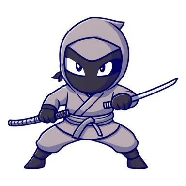 a cute cartoon ninja in action pose sticker