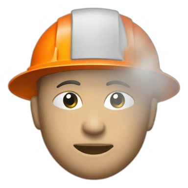 Orange hard hat with word T logo sticker
