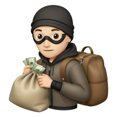 Robber with bag of money  sticker