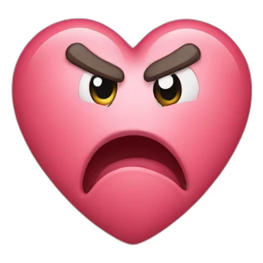 annoyed face heart sticker