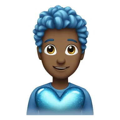 blue sparkling heart  sticker