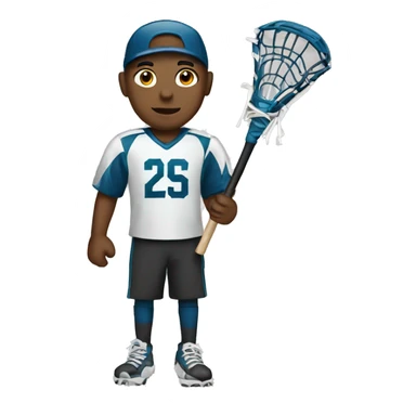 create a boy emoji holding a lacrosse stick emoji sticker