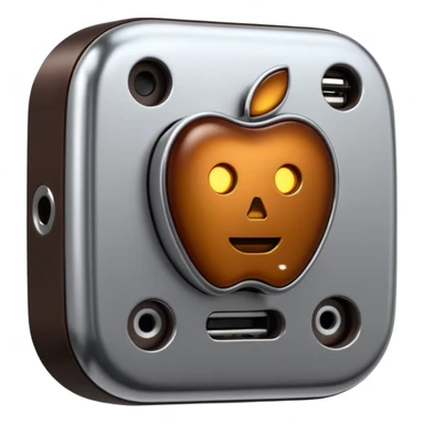 3D render of Data Port, futuristic cyborg aesthetic, fusion of organic skin and chrome metal, metallic socket embedded in dark brown skin, exposed wiring, Apple emoji style, isolated on white background --v 6.0. sticker