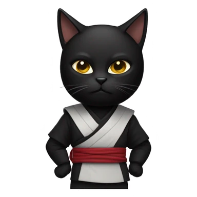 A Black Cat in a ninja outfit sticker