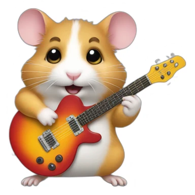hamster playing electro guitar sticker