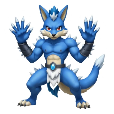WereGarurumon-Lucario-fusion (full body) sticker