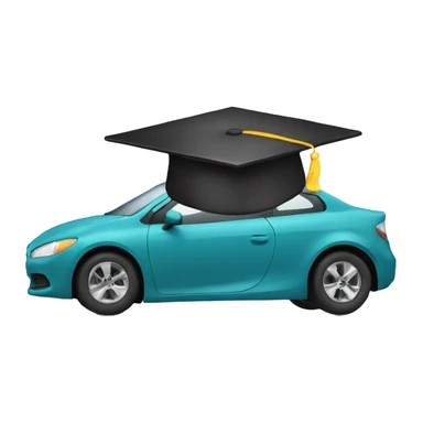 Car with graduate cap sticker