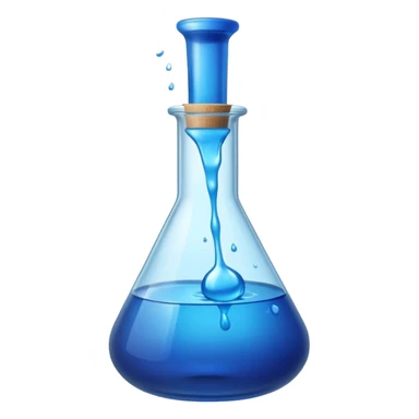 Blue potion bottle open with the liquid falling out (Upside-down with no cork and w/o handle) sticker