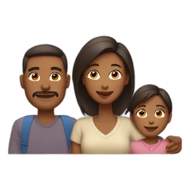 Mother with father and kid sticker