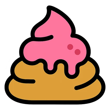 poop with pink icing sticker