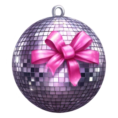 disco ball with a pink bow sticker