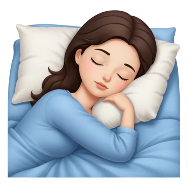 Brunette girl sleeping in the bed sticker